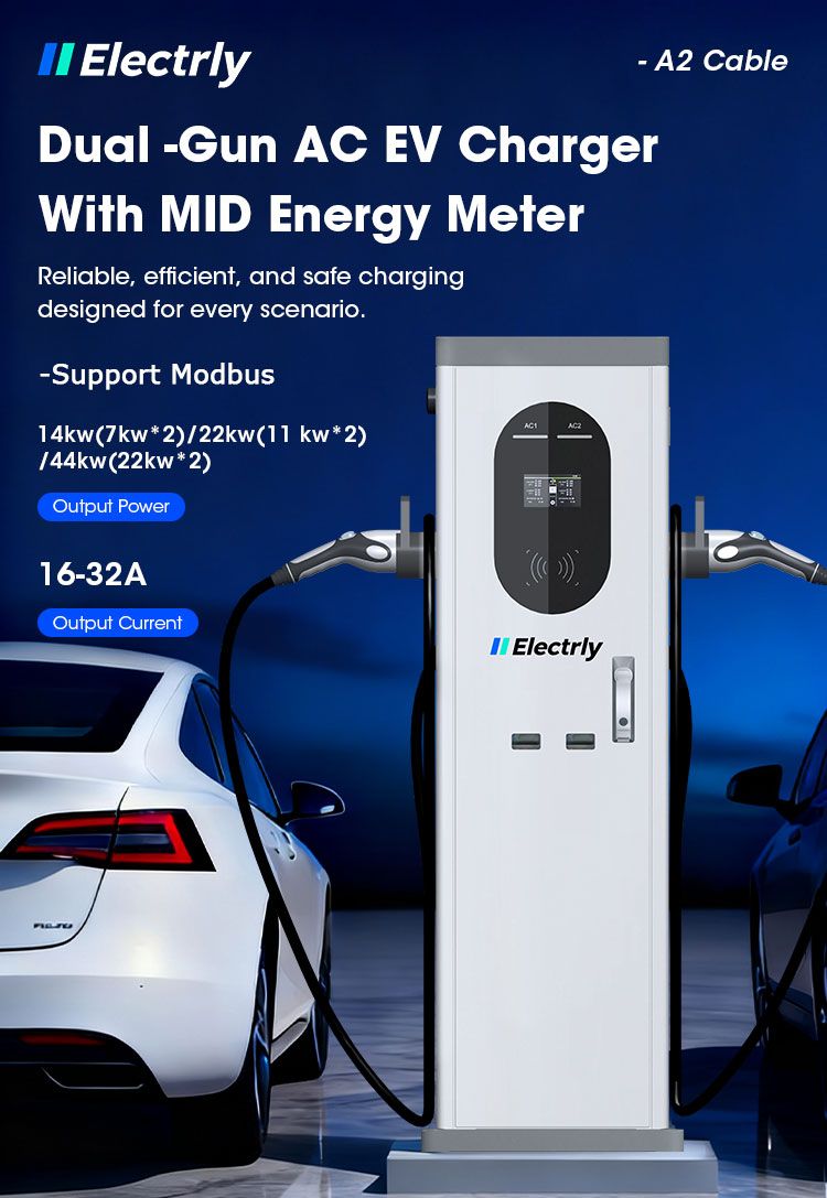 Dual-Gun AC EV Charger With MID Energy Meter